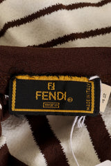 Vintage Fendi Logo Stripe V-Neck Top label @ Recess LA