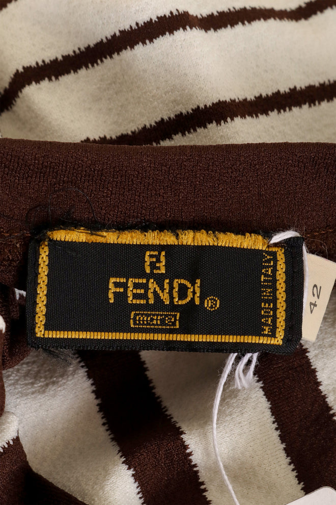 Vintage Fendi Logo Stripe V-Neck Top label @ Recess LA