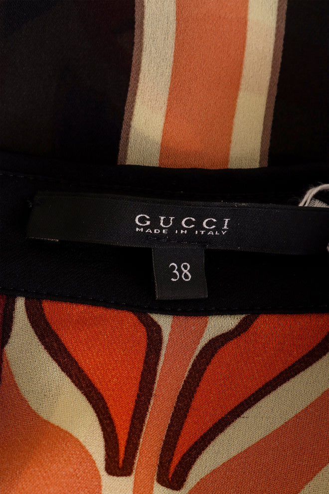 Gucci Abstract Silk Handkerchief Blouse label @ Recess LA