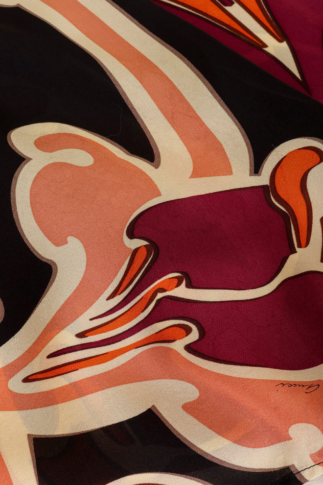 Gucci Abstract Silk Handkerchief Blouse faint marks @ Recess LA