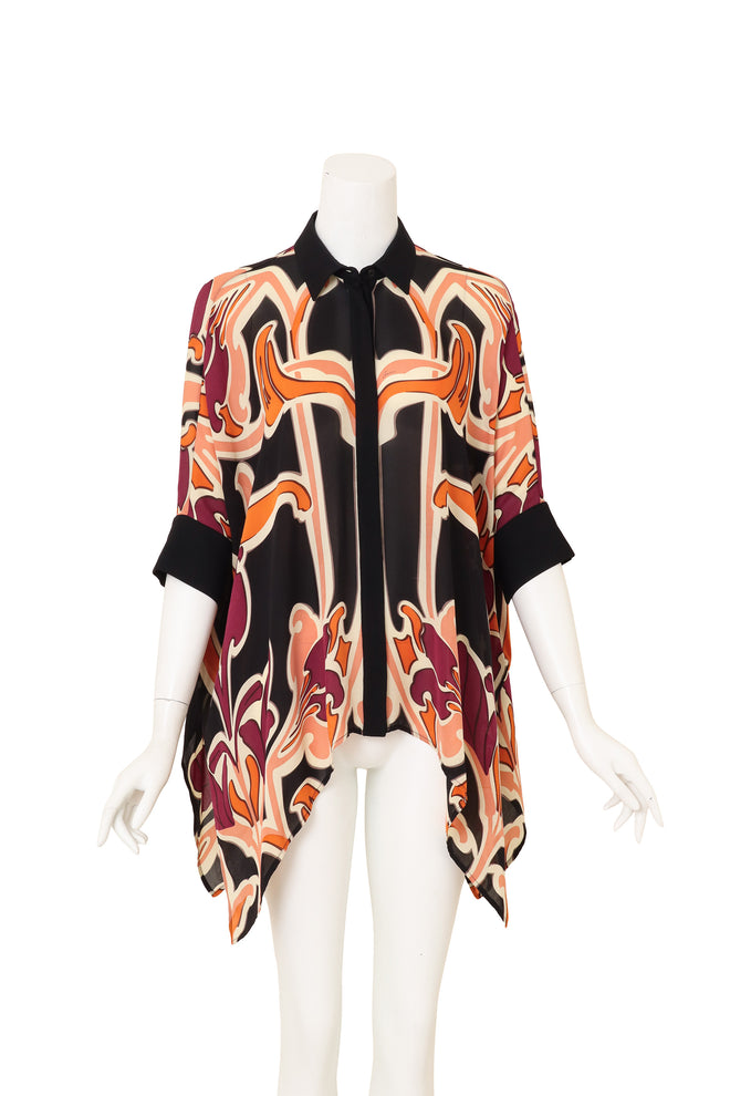 Gucci Abstract Silk Handkerchief Blouse on mannequin @ Recess LA