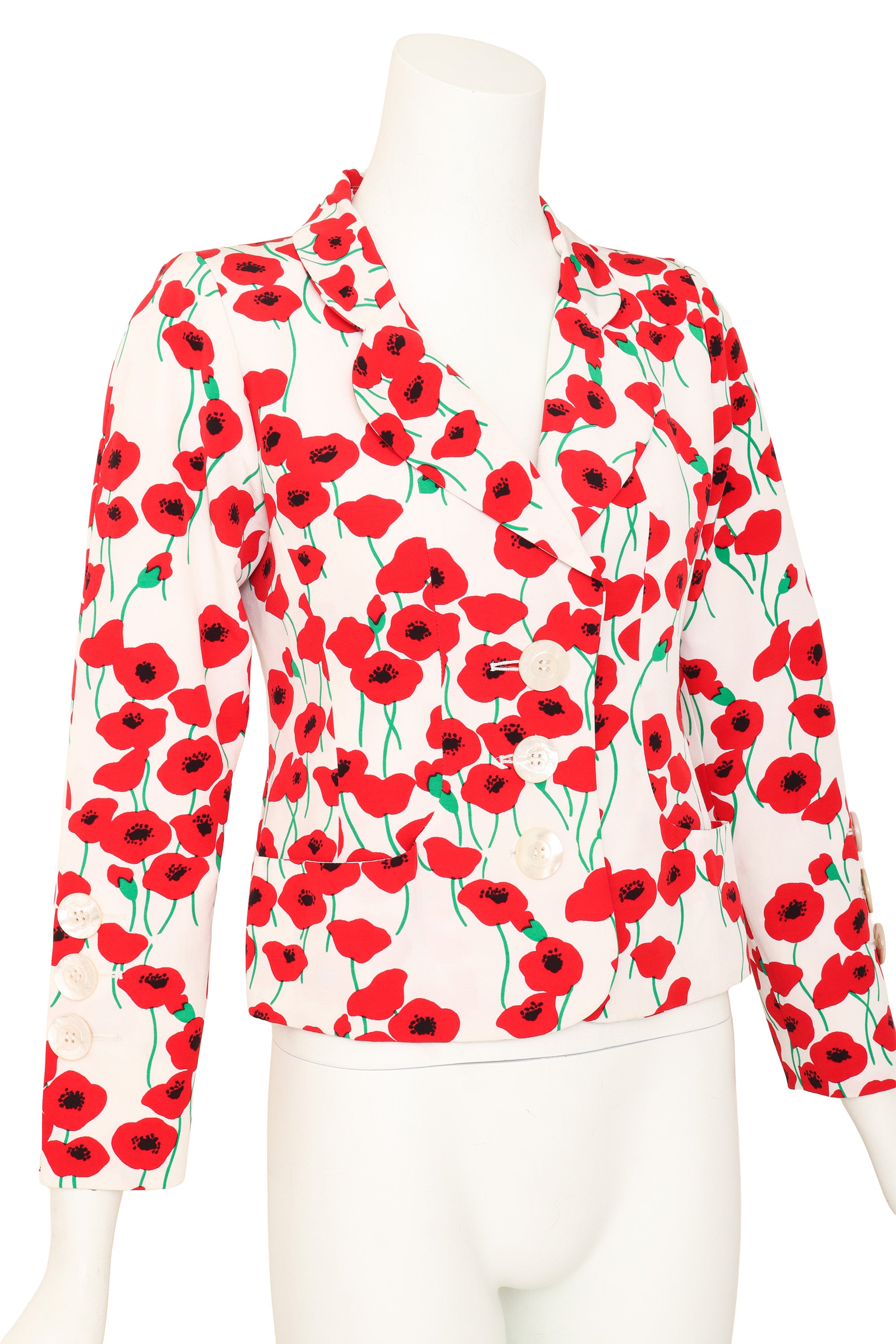 poppy blazer by Yves Saint Laurent on mannequin close @ Recess LA