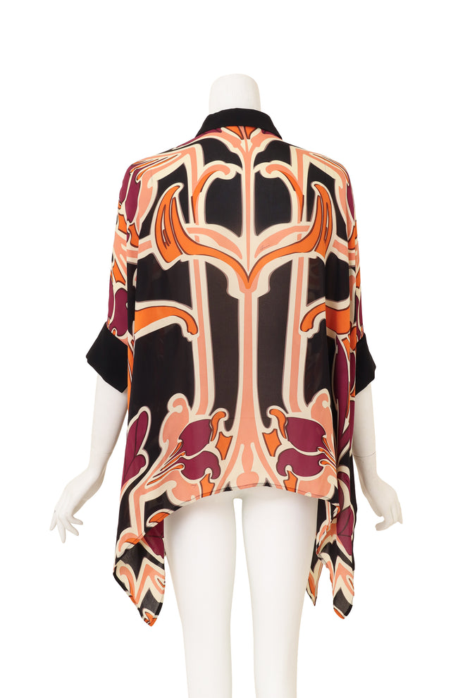 Gucci Abstract Silk Handkerchief Blouse on mannequin back @ Recess LA