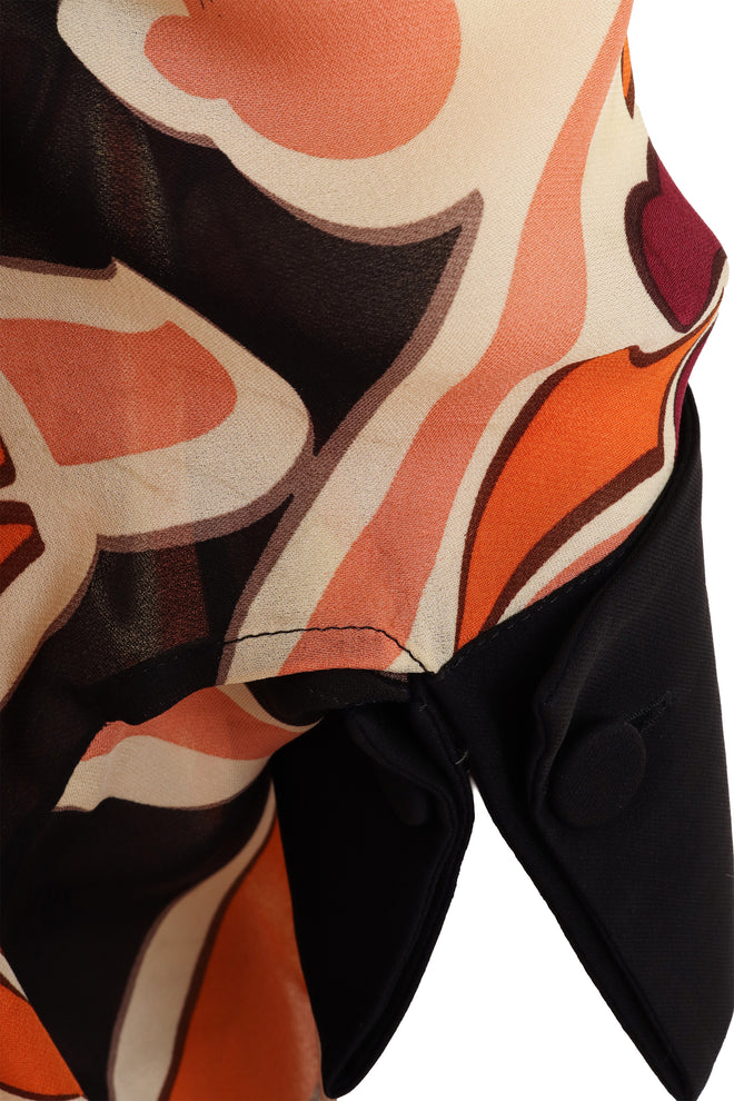 Gucci Abstract Silk Handkerchief Blouse underarm wear @ Recess LA