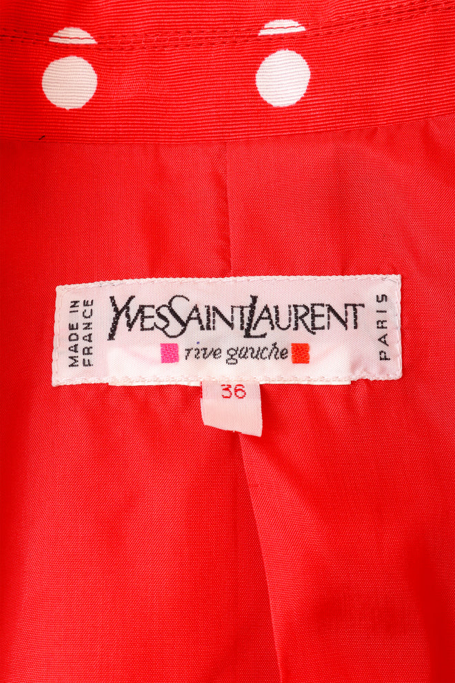 Dot blazer by Yves Saint Laurent label @ Recess LA