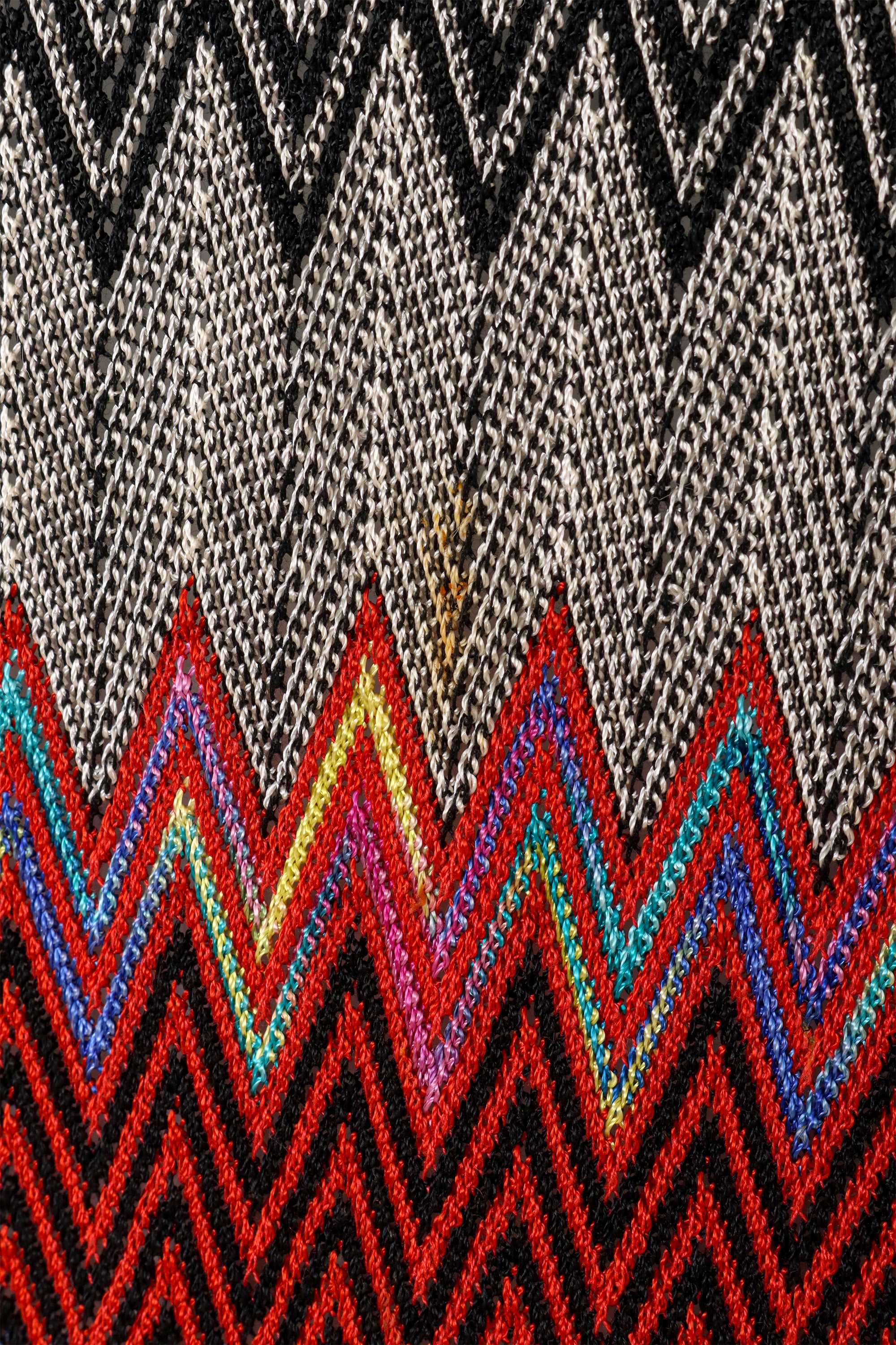 Vintage Missoni Chevron Stripe V-Neck Tunic Top stain 1 @ Recess LA