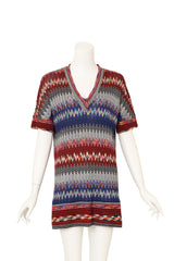 Vintage Missoni Chevron Stripe V-Neck Tunic Top on mannequin @ Recess LA