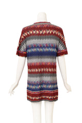 Vintage Missoni Chevron Stripe V-Neck Tunic Top on mannequin back @ Recess LA