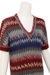Vintage Missoni Chevron Stripe V-Neck Tunic Top on mannequin close @ Recess LA