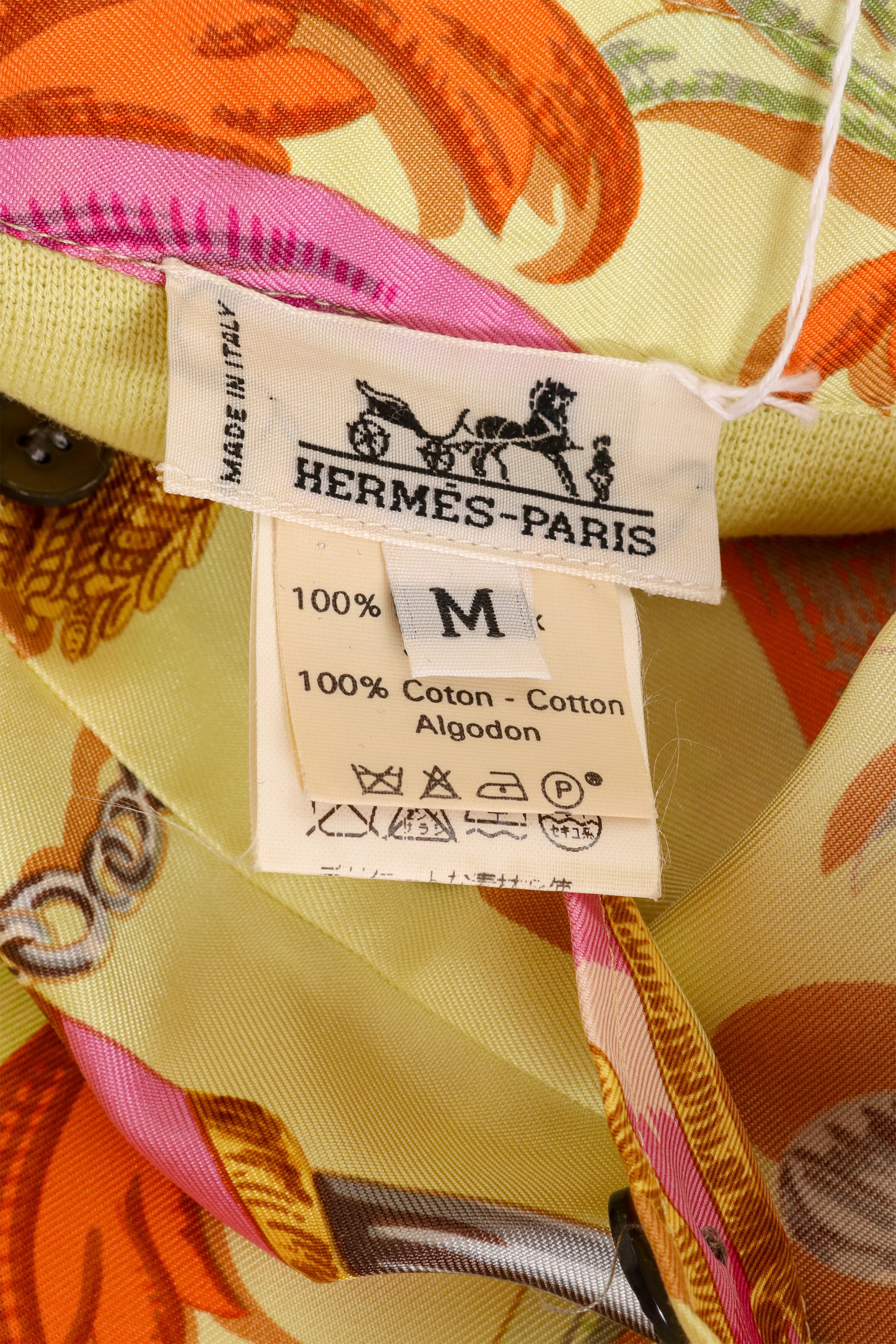 Vintage Hermes Ribbon Silk Knit Polo Top label @ Recess LA