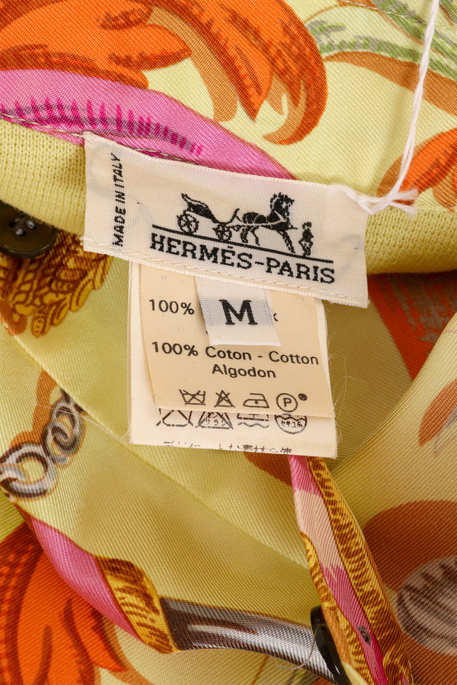 Vintage Hermes Ribbon Silk Knit Polo Top label @ Recess LA