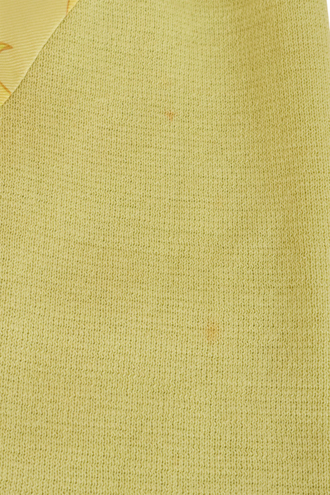 Vintage Hermes Ribbon Silk Knit Polo Top knit spots @ Recess LA