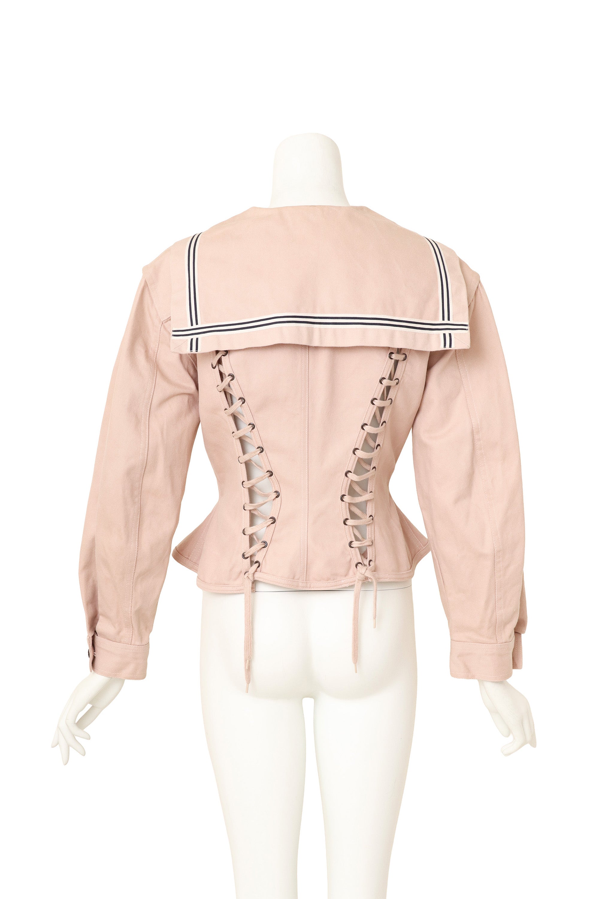 Sailor peplum jacket on mannequin back @ Recess LA