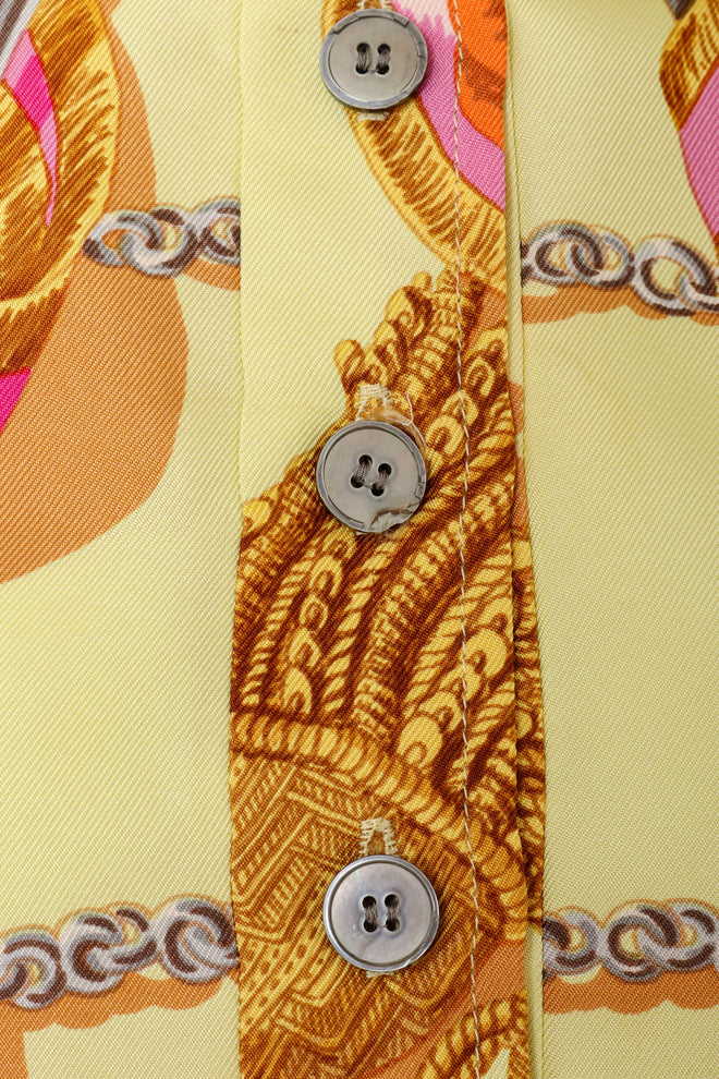 Vintage Hermes Ribbon Silk Knit Polo Top button wear @ Recess LA