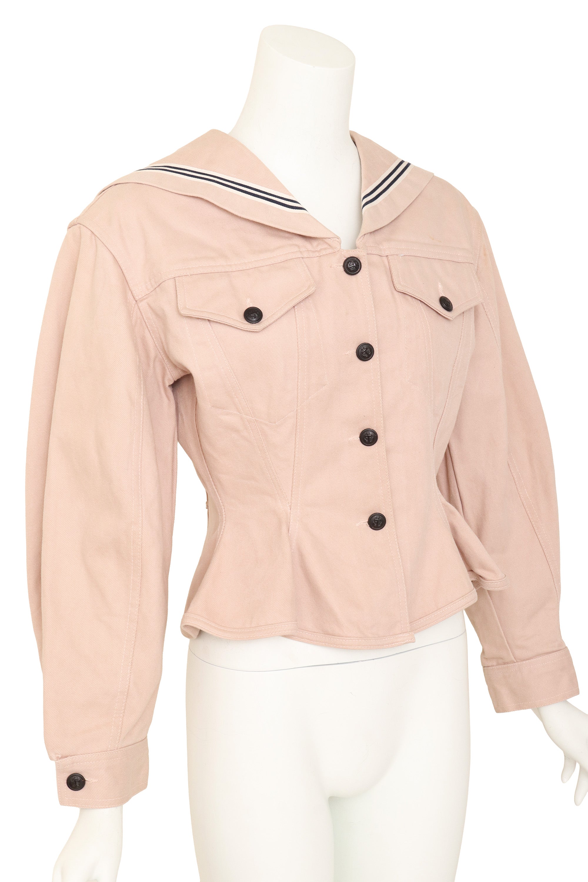 Sailor peplum jacket on mannequin close @ Recess LA