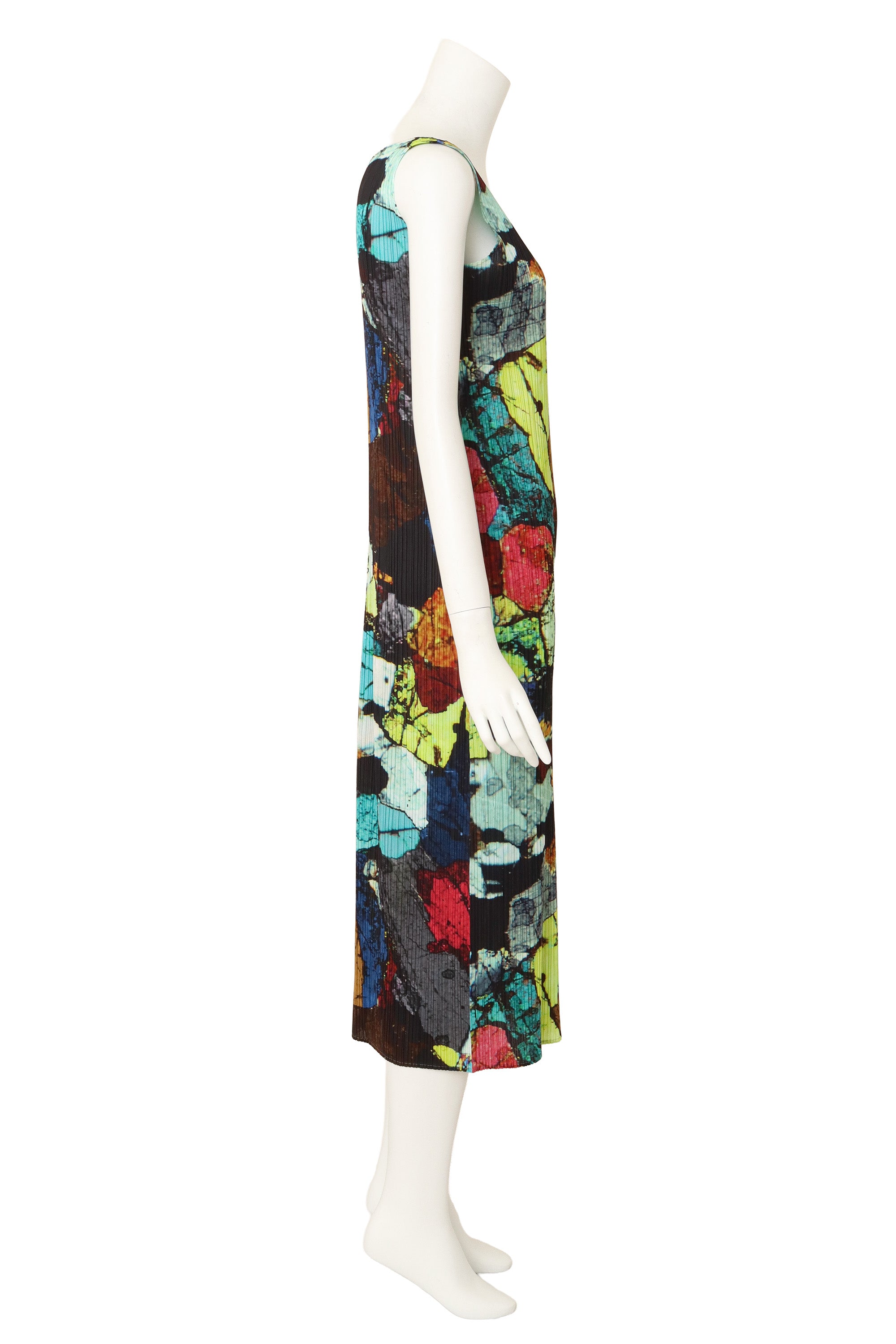 mosaic dress by Issey Miyake on mannequin side @ Recess LA