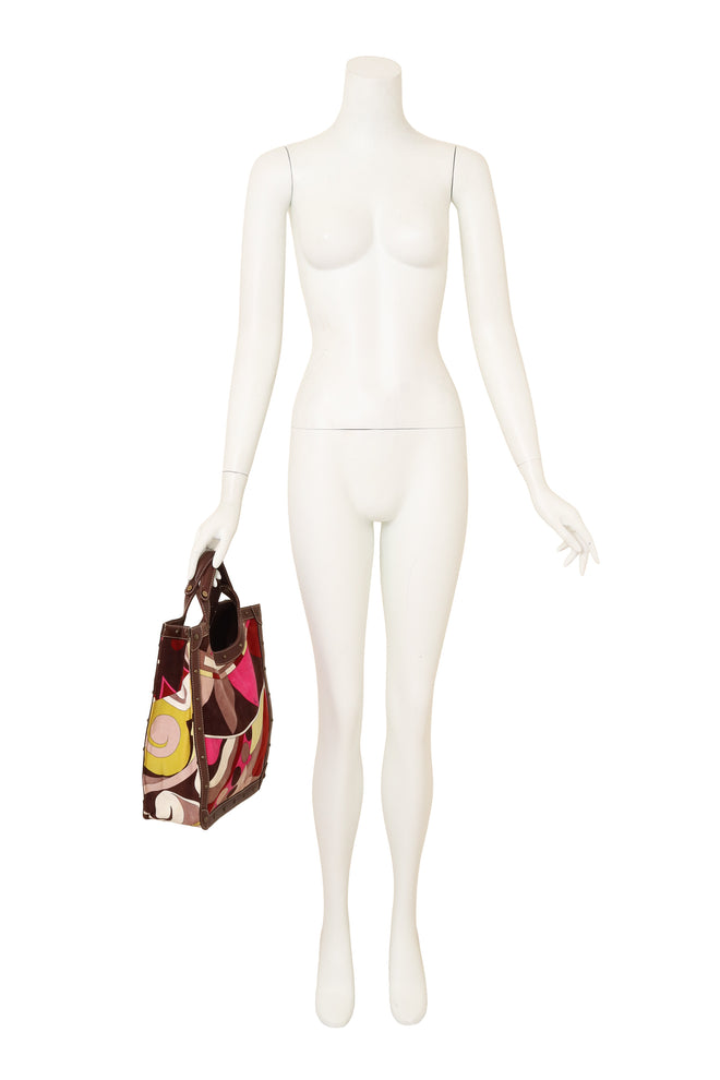 Printed Corduroy Tote Bag by Emilio Pucci on mannequin @ Recess LA