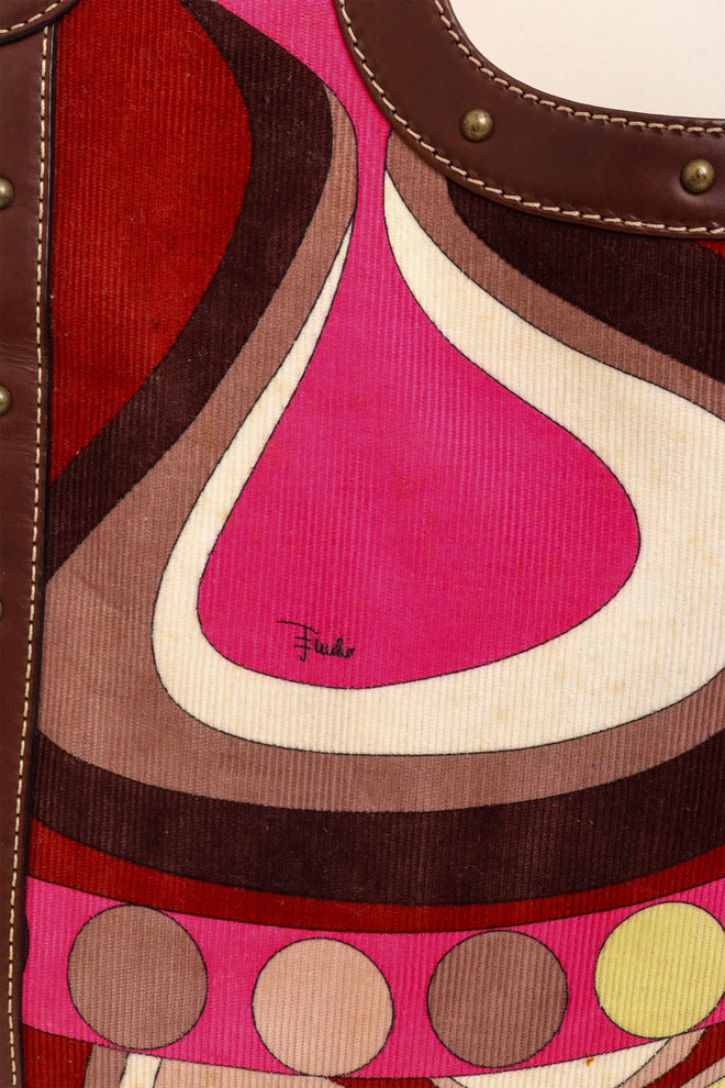 Printed Corduroy Tote Bag by Emilio Pucci 