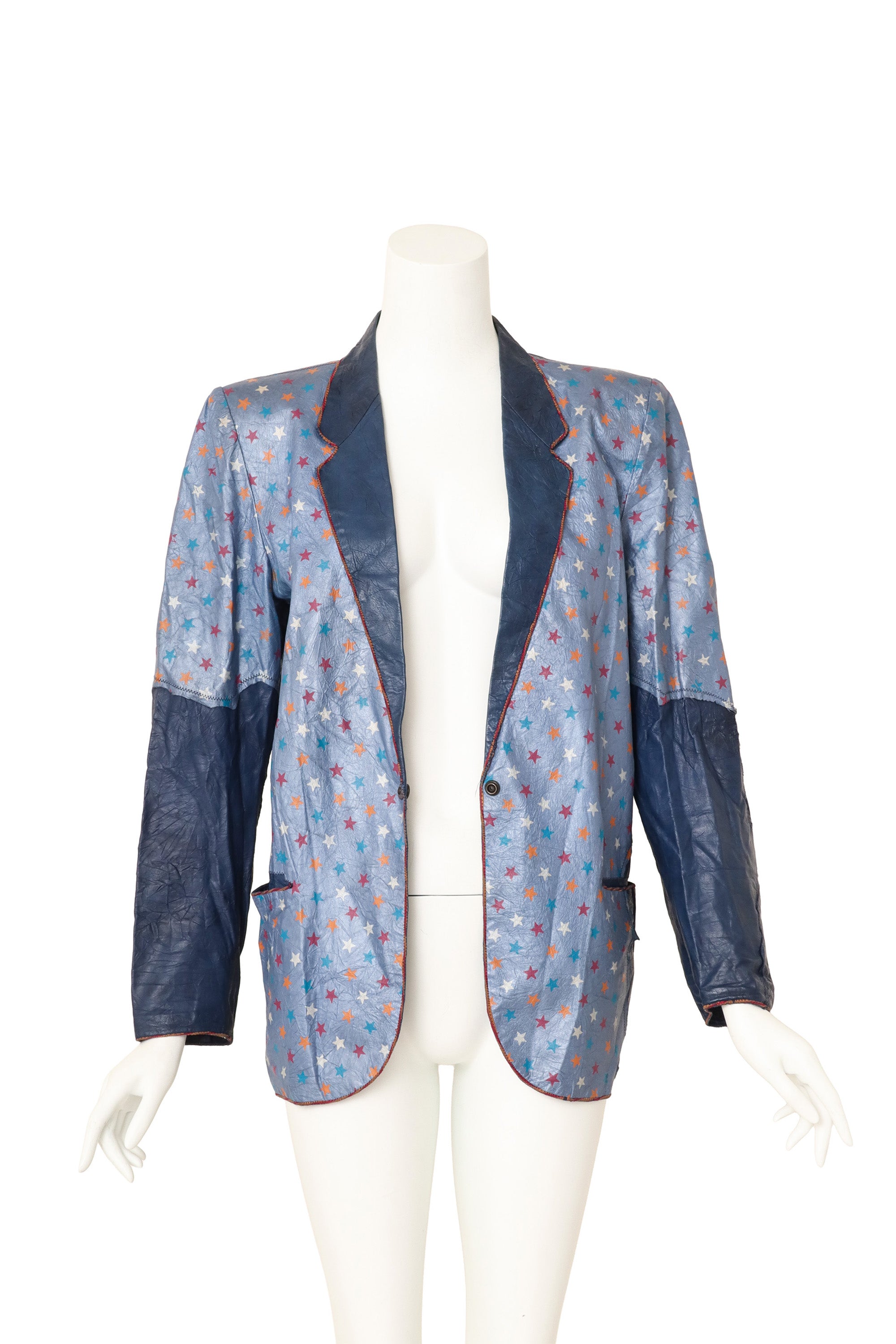 leather blazer by Roberto Cavalli on mannequin open @ Recess LA