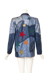 leather blazer by Roberto Cavalli on mannequin back @ Recess LA