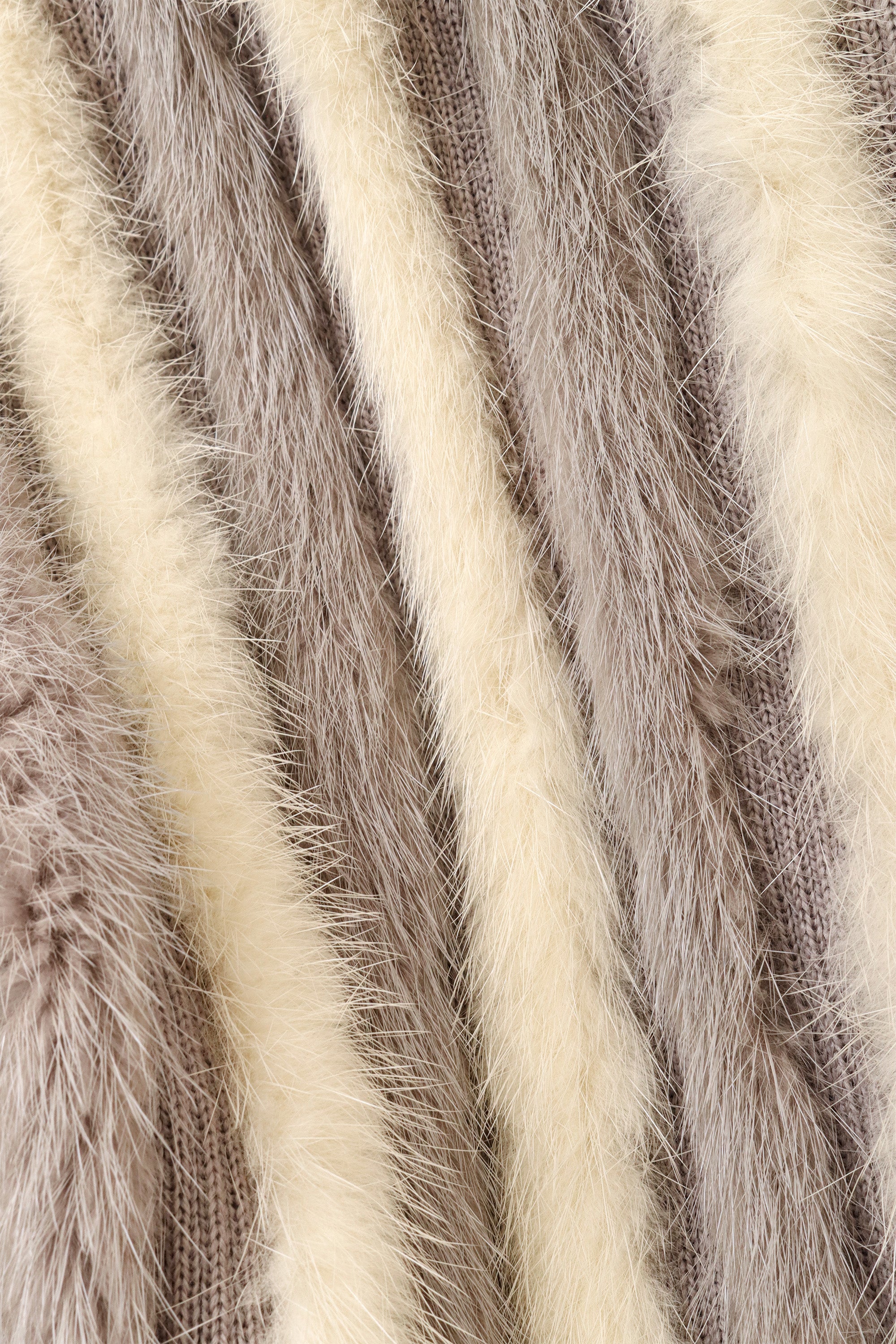 Fur Stripe Cropped Cardigan