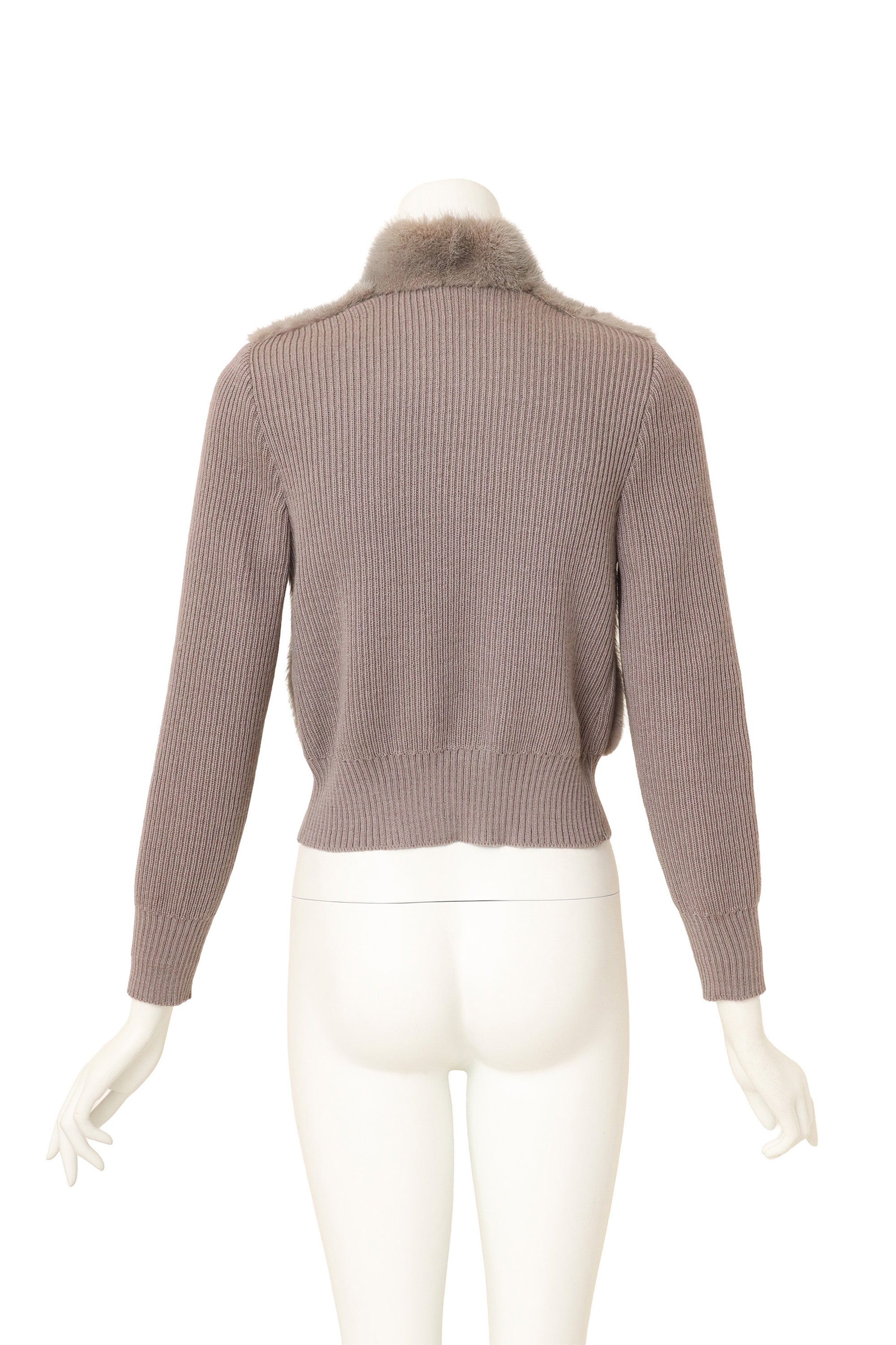 Fur Stripe Cropped Cardigan