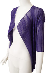 Vintage Pleats Please Issey Miyake Mesh Fringe Cardigan on mannequin close @ Recess LA