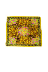 Vintage Versace Large Neon Leopard Floral Scarf @ Recess LA