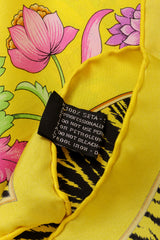Vintage Versace Large Neon Leopard Floral Scarf label @ Recess LA