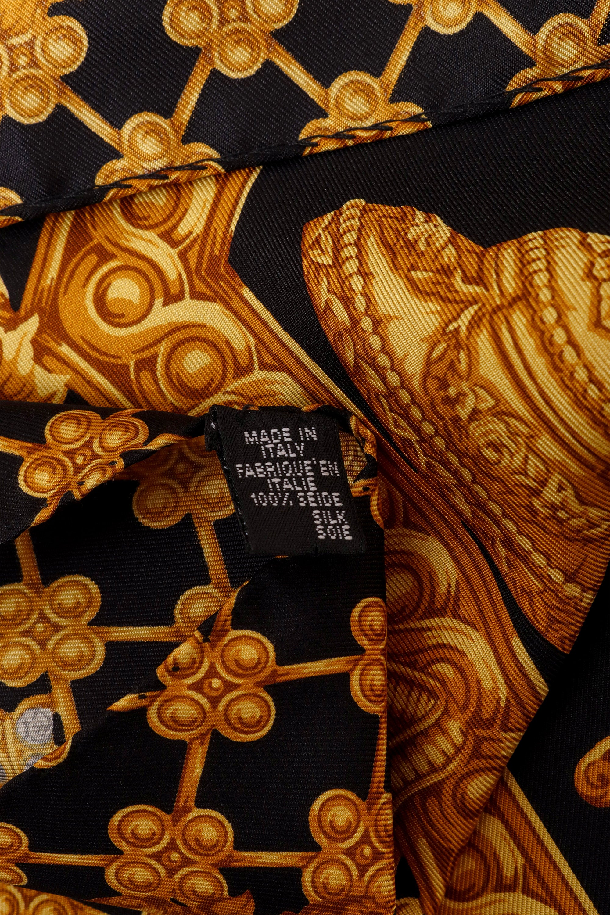 Vintage Lancel Baroque Clock Scarf label @ Recess LA