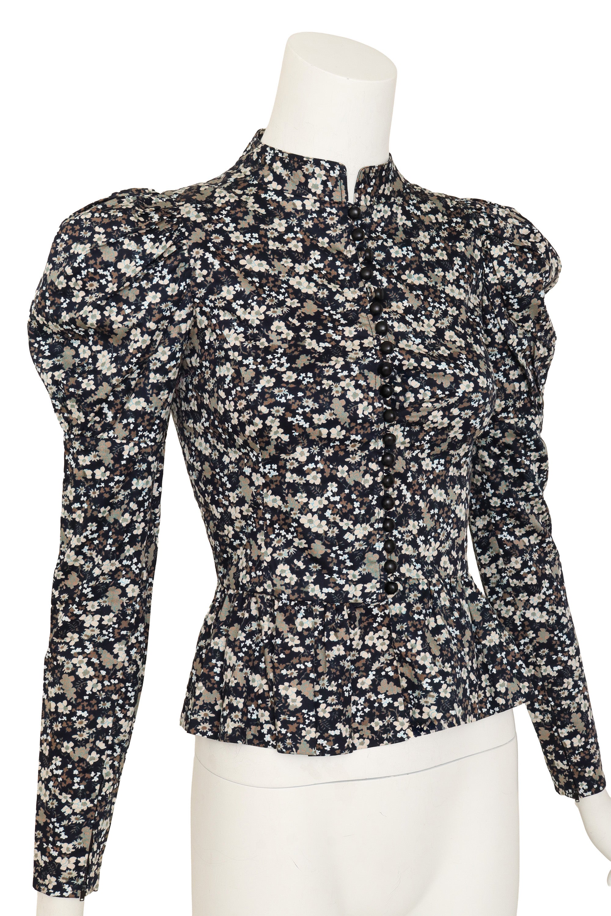 peplum blouse by Saint Laurent on mannequin close @ Recess LA