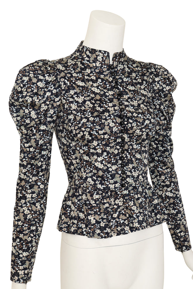 peplum blouse by Saint Laurent on mannequin close @ Recess LA