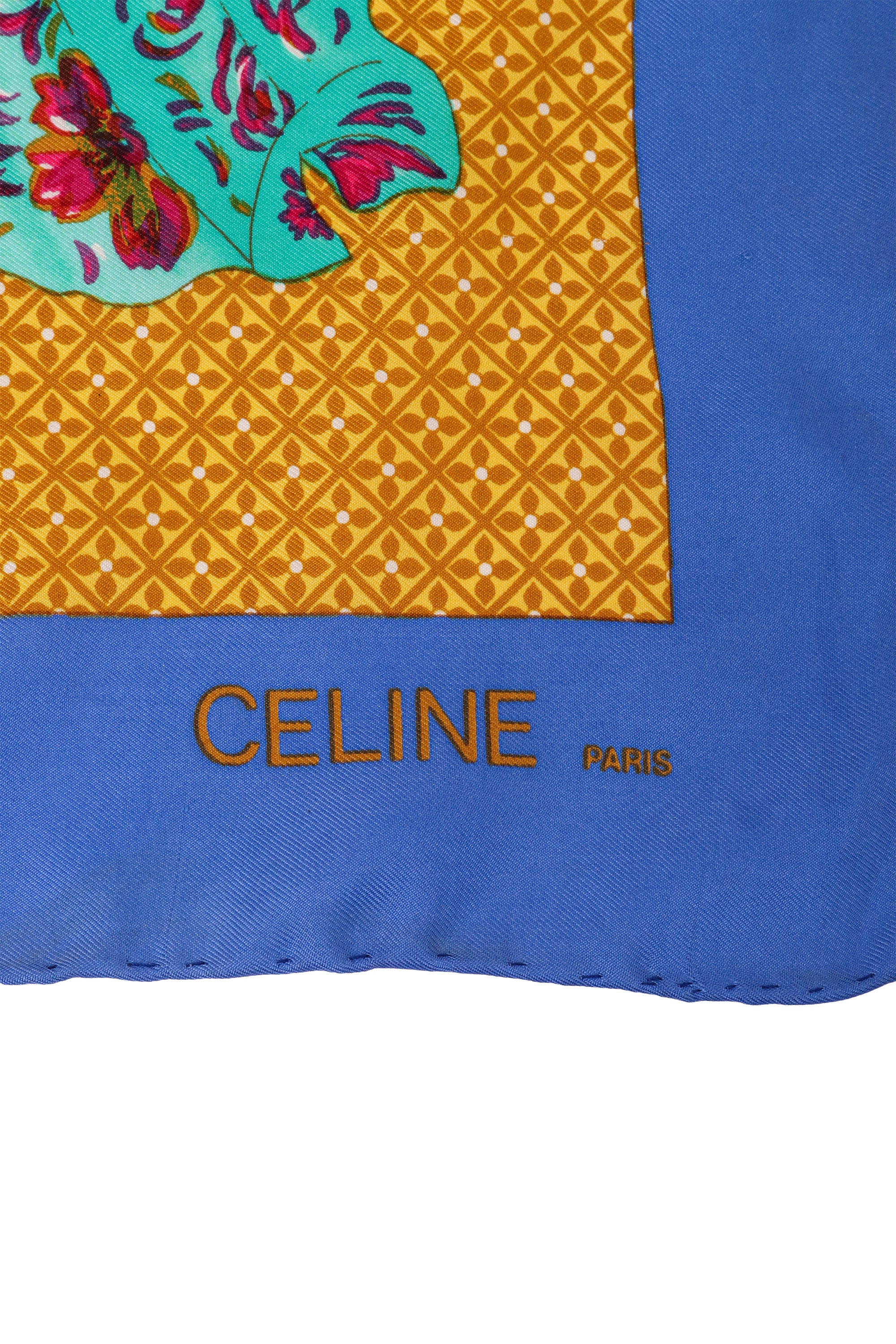 Vintage Celine Fruit Bowl Filigree Scarf logo @ Recess LA