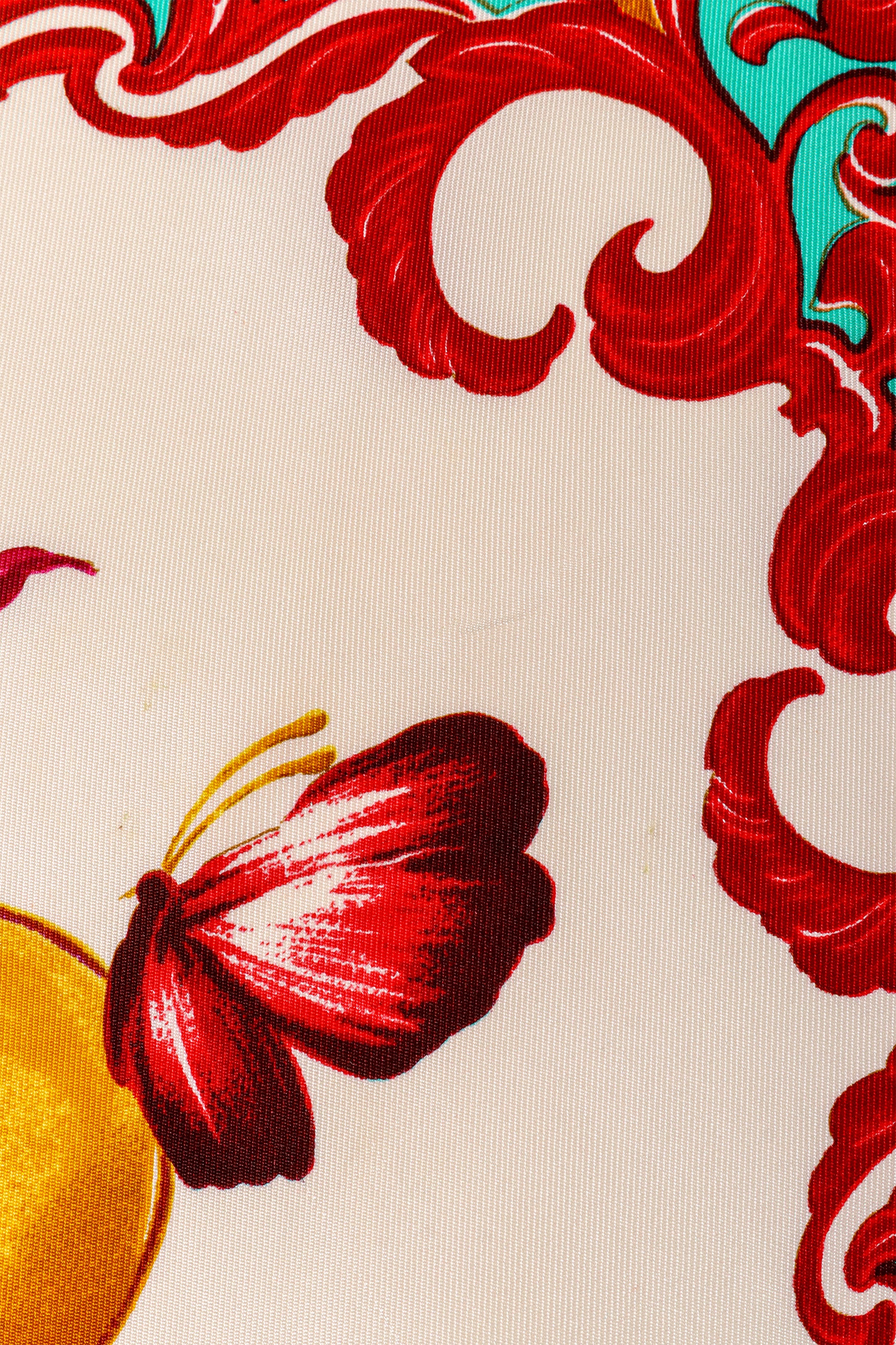 Vintage Celine Fruit Bowl Filigree Scarf marks close @ Recess LA