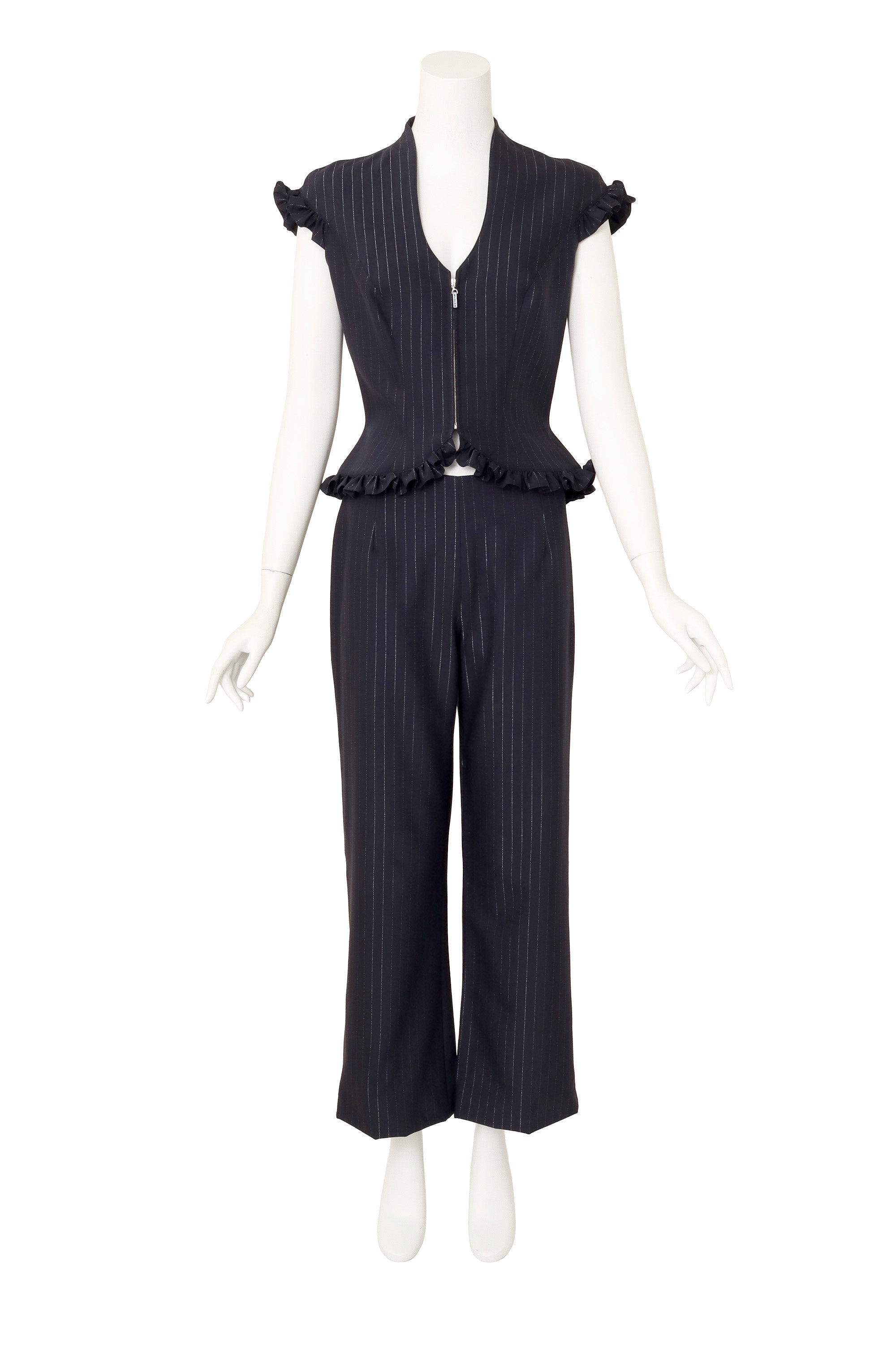 ruffle suit set by Mugler on mannequin @ Recess LA