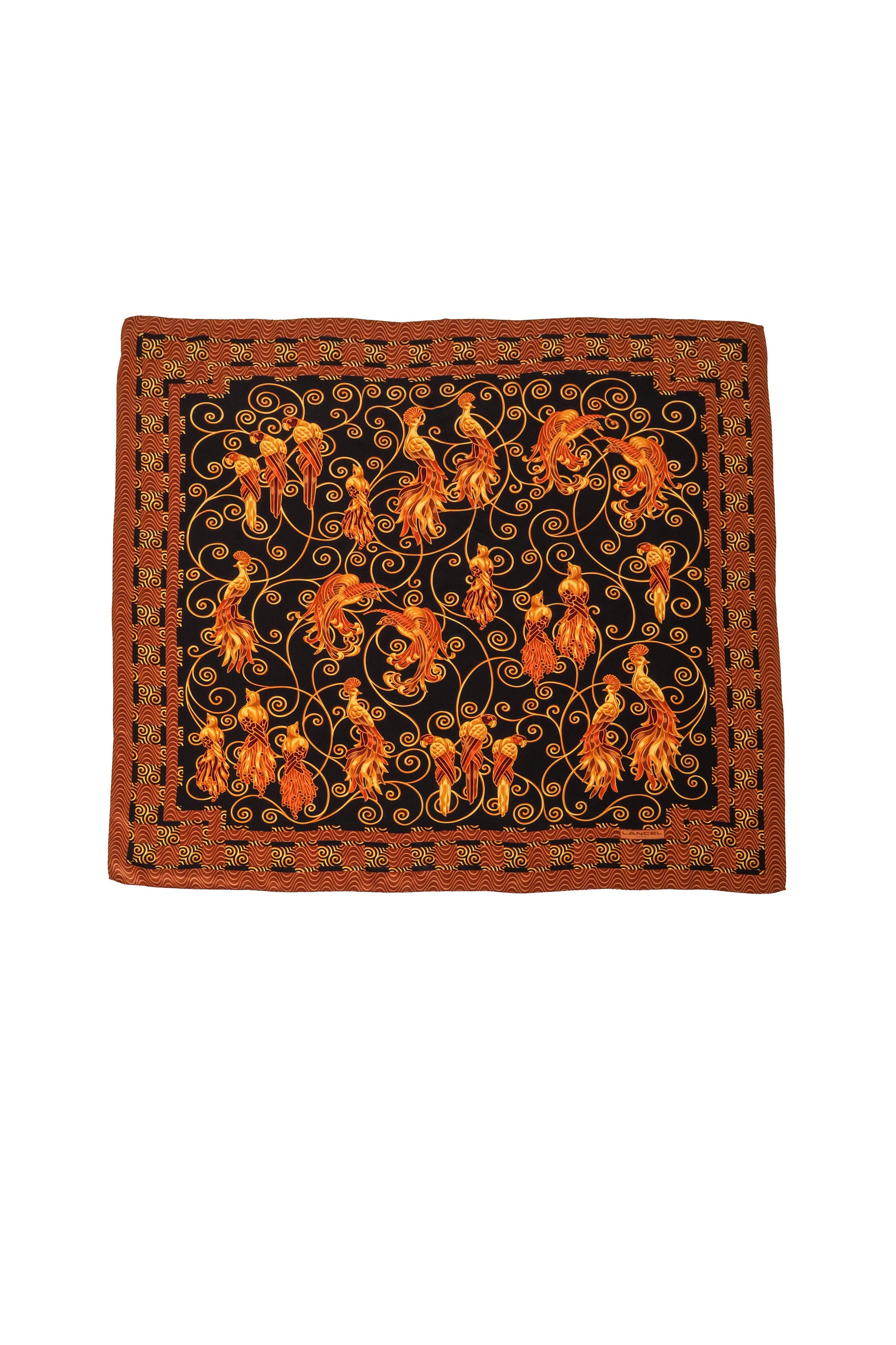 Vintage Lancel Peacock Swirl Filigree Scarf @ Recess LA