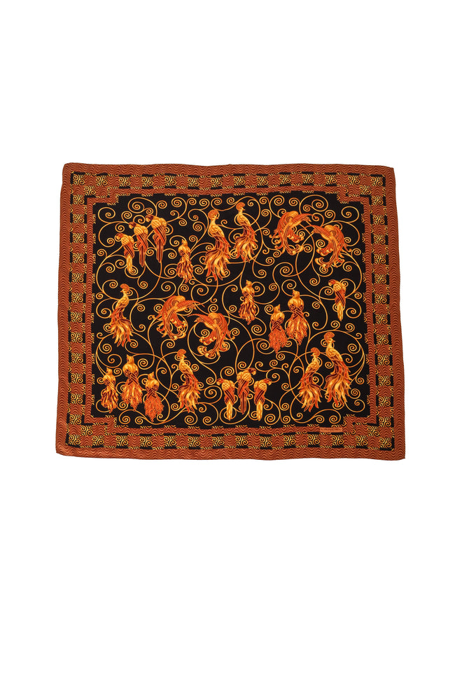 Vintage Lancel Peacock Swirl Filigree Scarf @ Recess LA