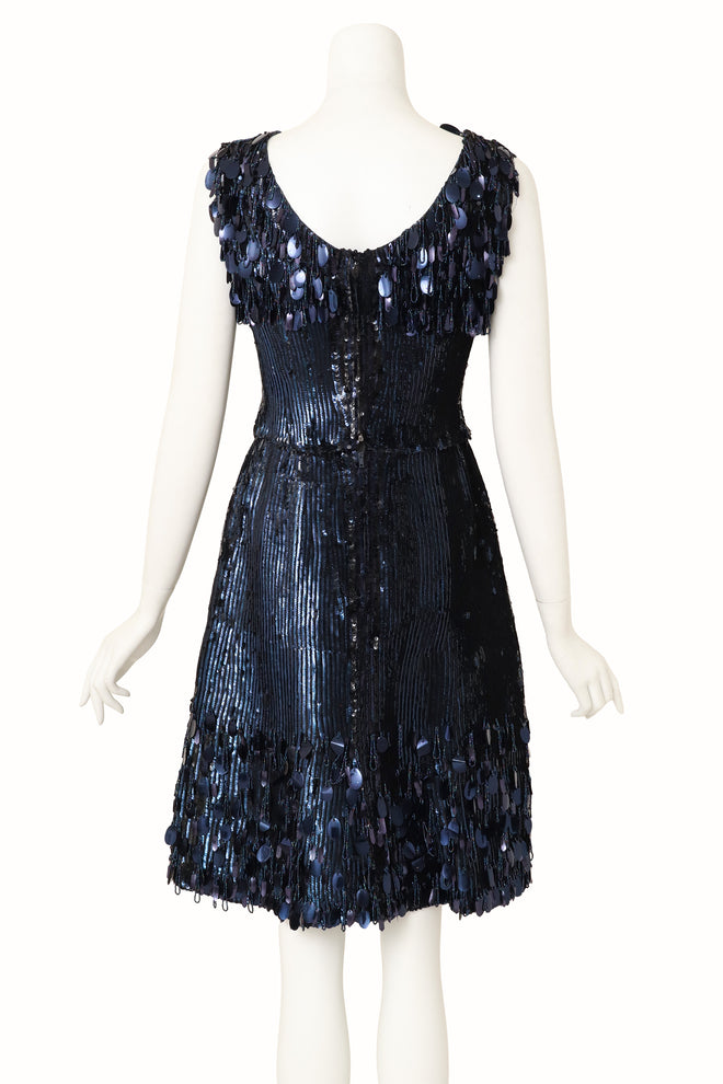 vintage beaded cocktail dress on mannequin back @ Recess LA
