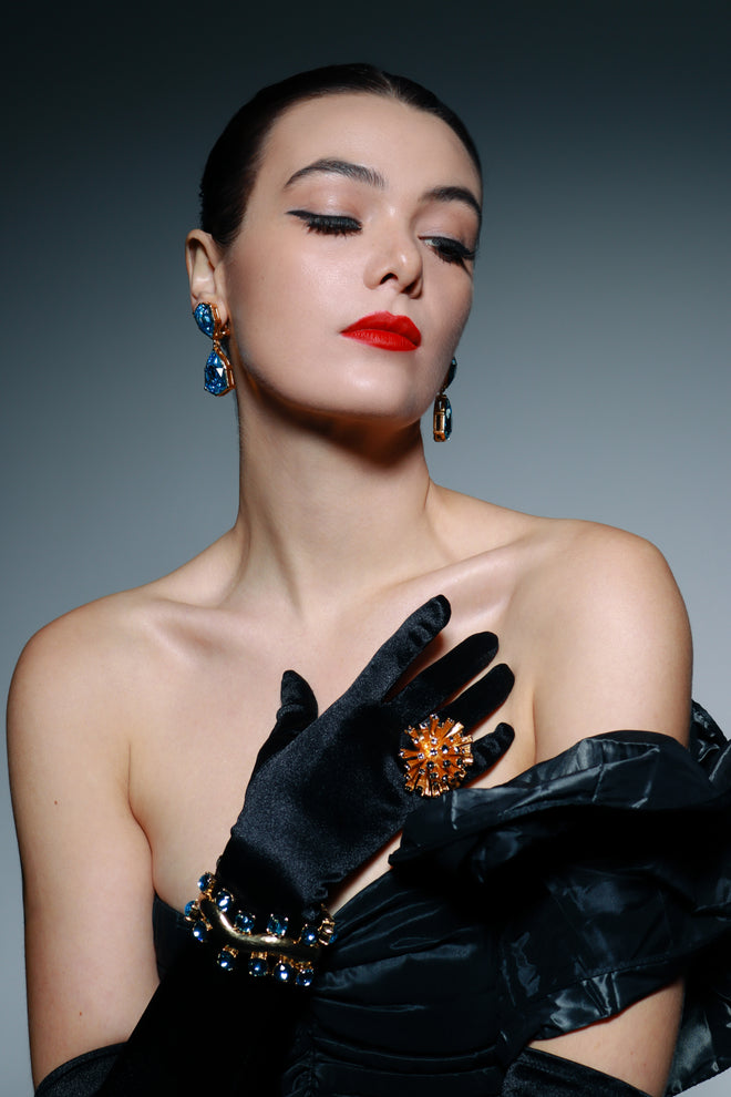 Vintage Oscar de la Renta Aquamarine Gem Drop Earrings @RECESS LA