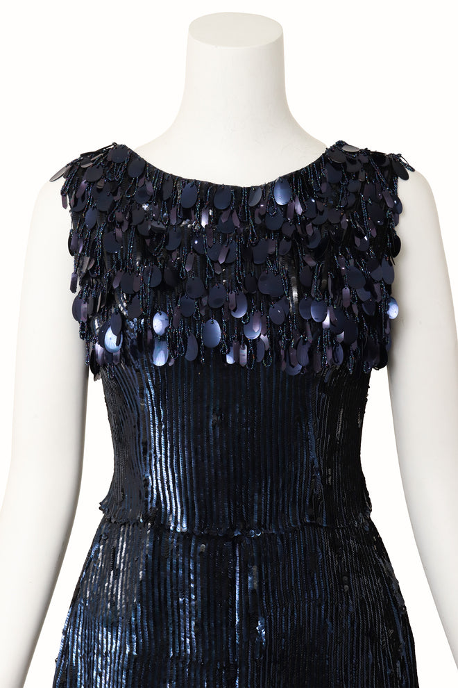 vintage beaded cocktail dress on mannequin close @ Recess LA
