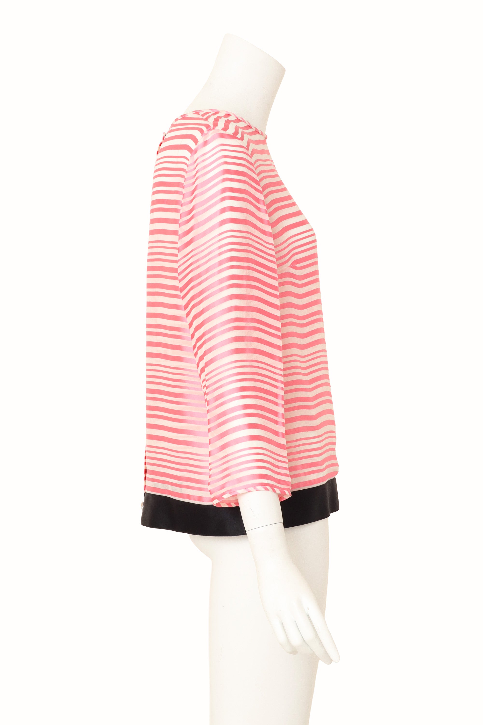stripe silk top by Chanel on mannequin side @ Recess LA