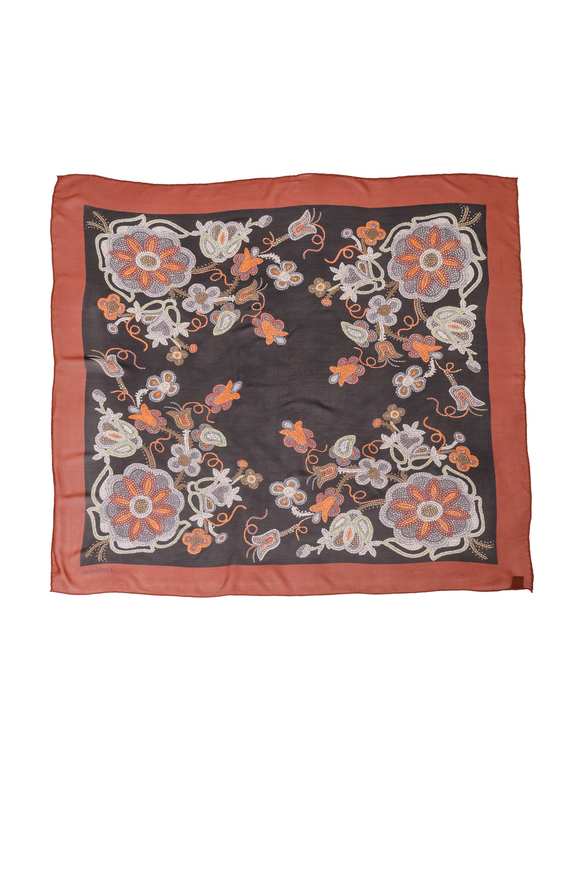 Vintage Gianni Versace Sheer Midnight Floral Scarf @ Recess LA