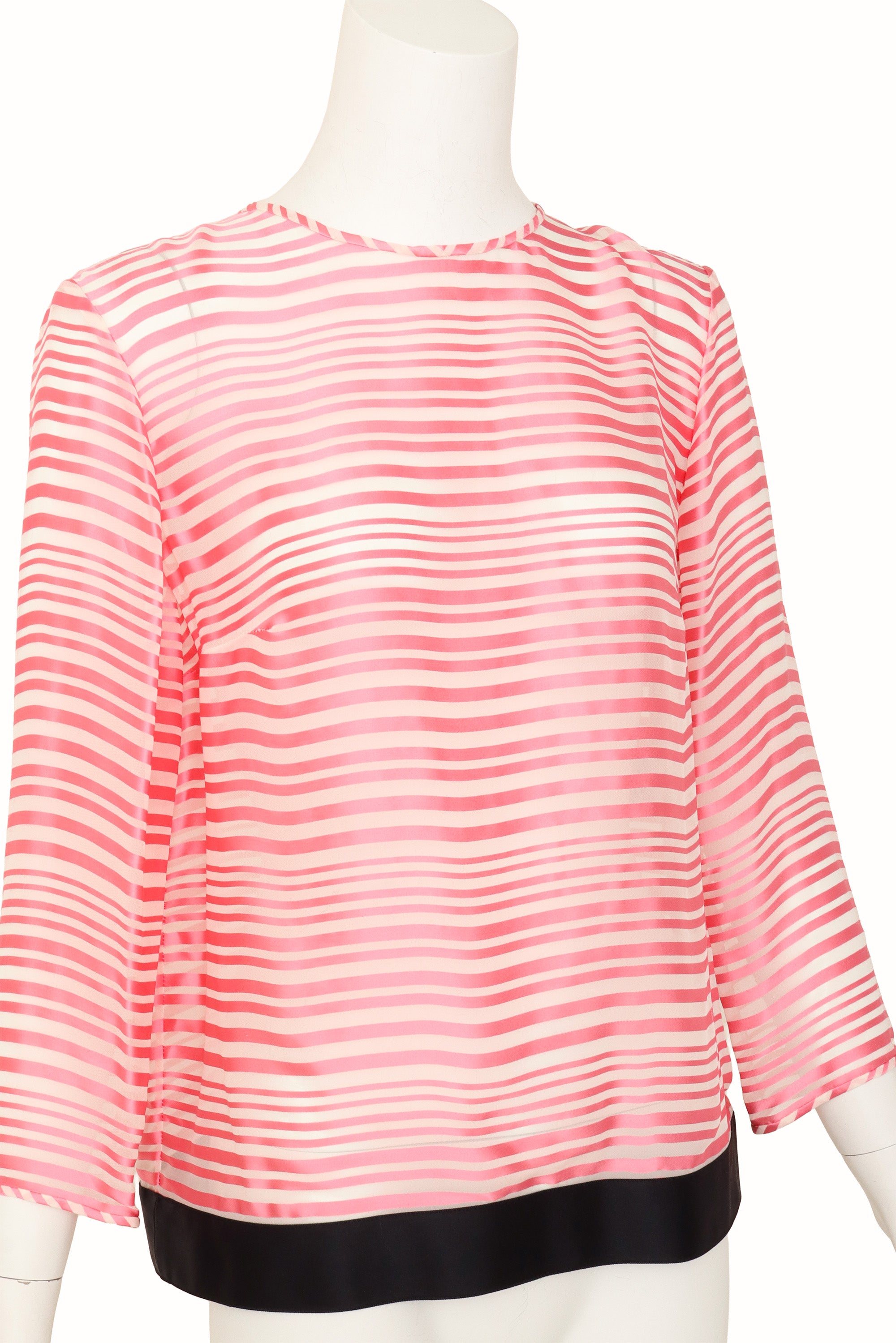 stripe silk top by Chanel on mannequin close @ Recess LA