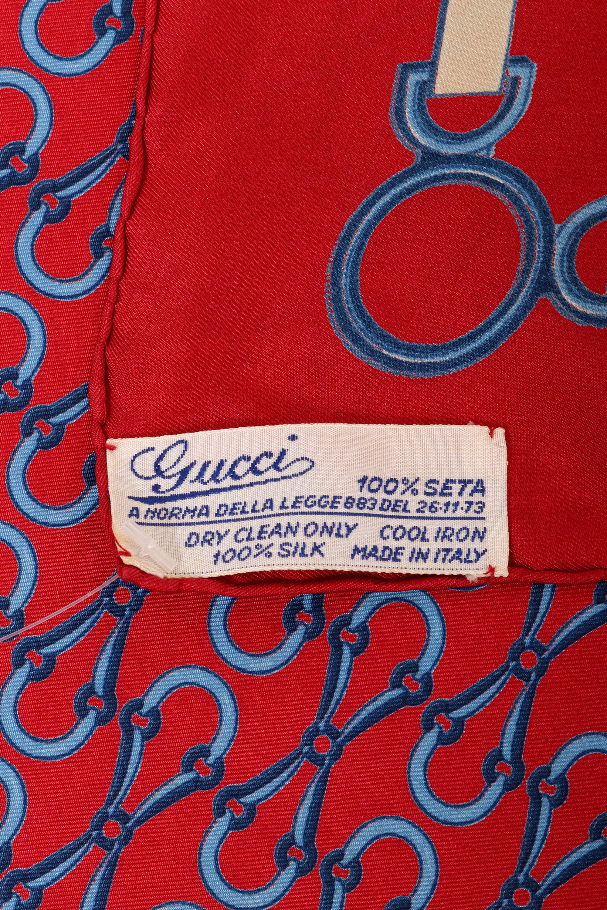 Vintage Gucci Belt Border Scarf label @ Recess LA