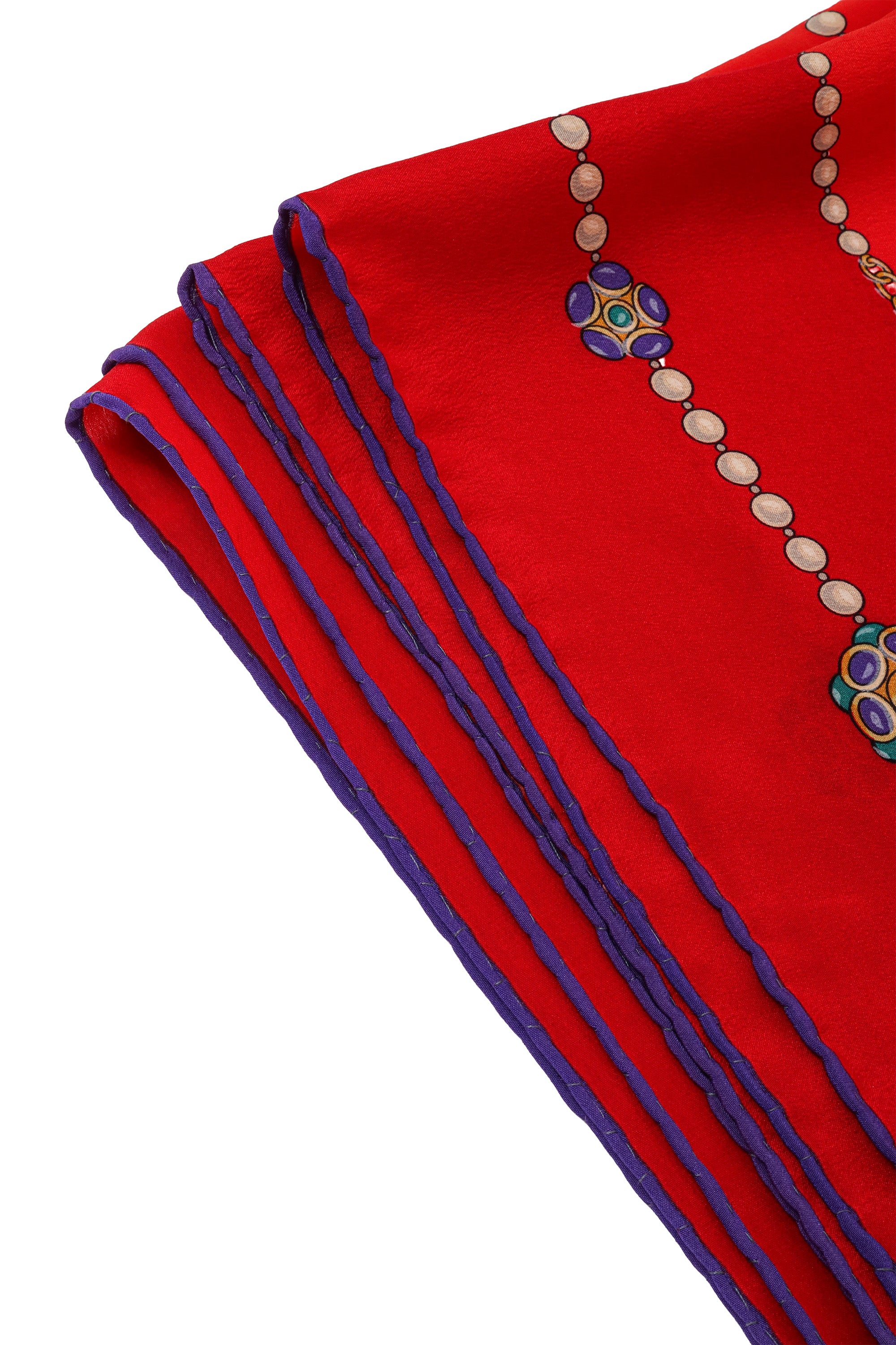 Vintage Chanel Pearl Cabochon Trim Scarf edges @ Recess LA