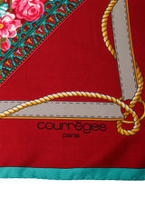 Vintage Courreges Riding Cape Floral Scarf logo @ Recess LA