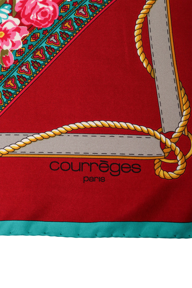 Vintage Courreges Riding Cape Floral Scarf logo @ Recess LA