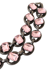 Gunmetal Chunky Crystal Choker up close @ Recess LA