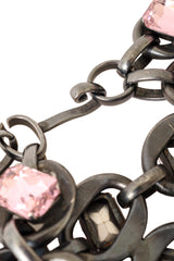 Gunmetal Chunky Crystal Choker hook closure  @ Recess LA