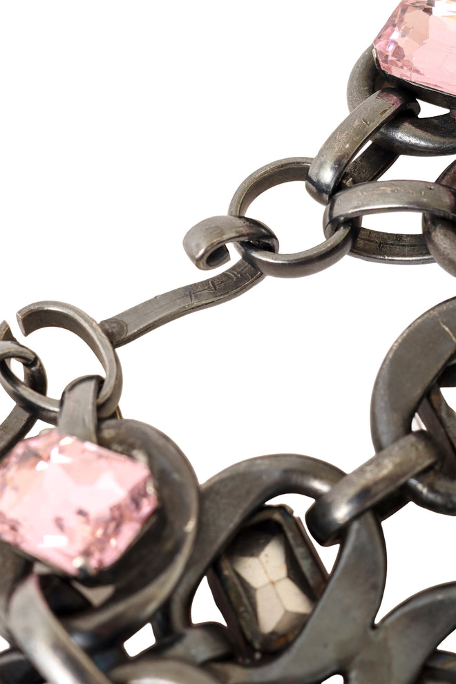 Gunmetal Chunky Crystal Choker hook closure  @ Recess LA